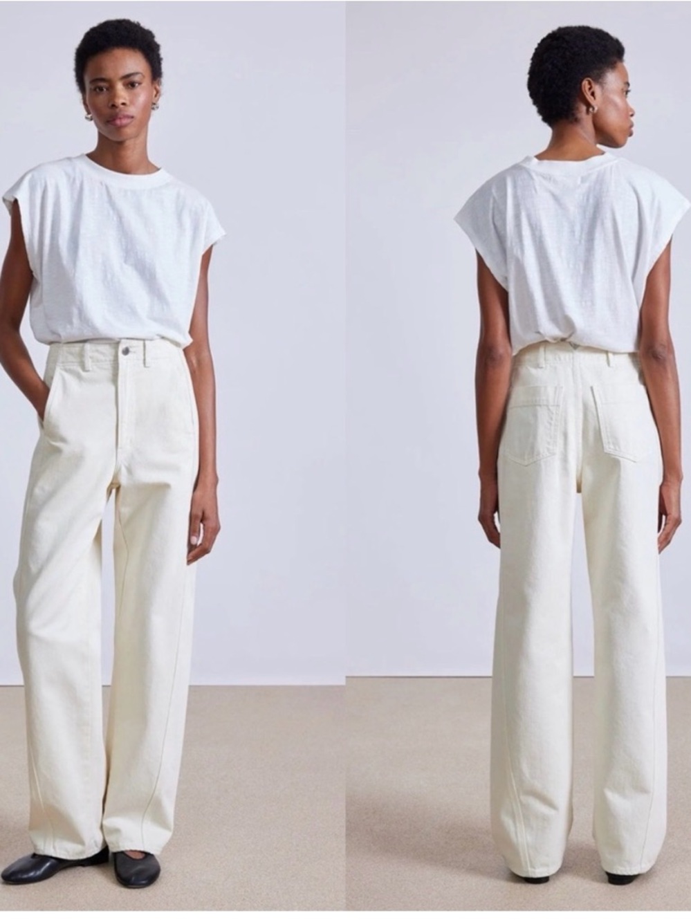 Apiece Apart Meridian Pant in Ecru - size 2/26